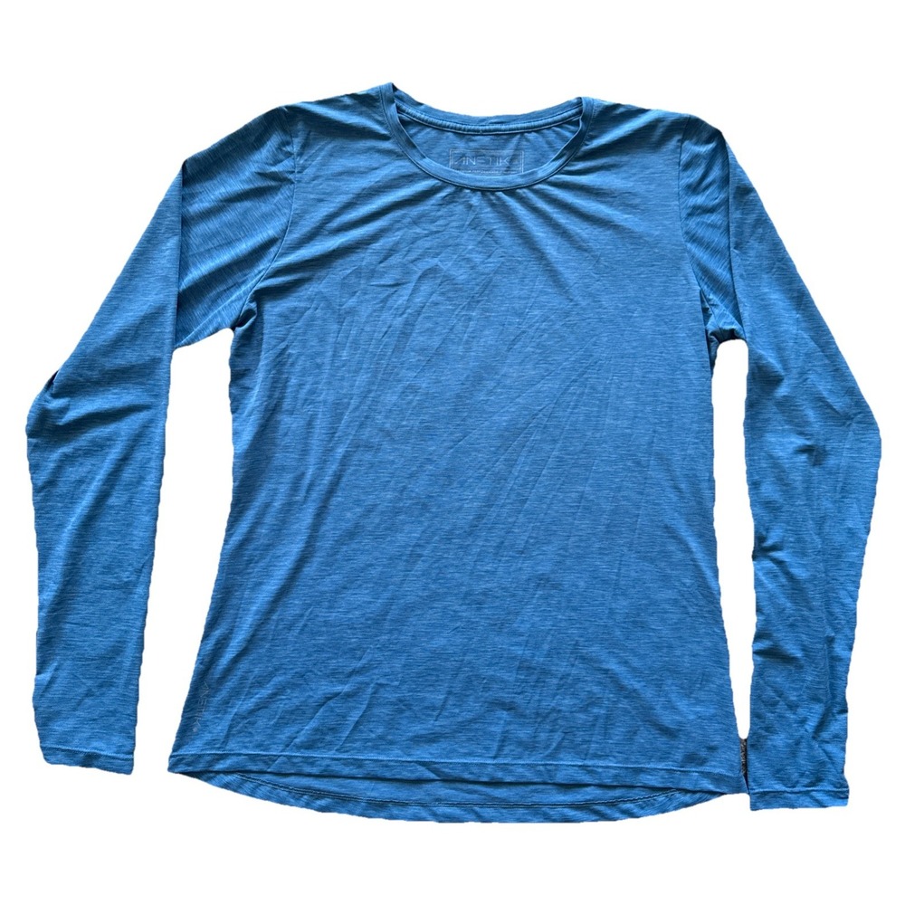 ANETIK Women Breeze‎ Tech Long Sleeve Shirt Size Large, UPF 30+ Premium Blue